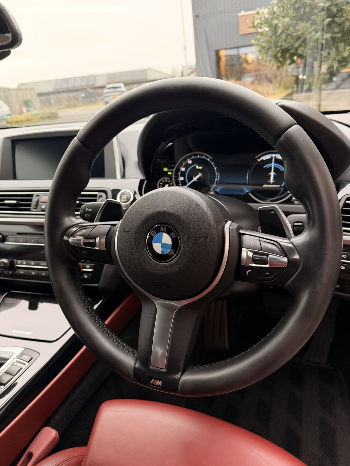 Detailed BMW M Sport steering wheel and interior